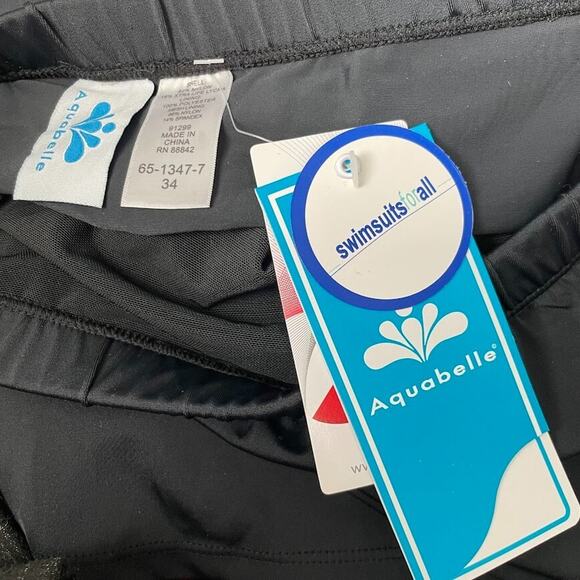 Swimsuits for All Aquabelle Plus Size 34 Black Swim Skirt Bottom Resort Vacation - Picture 4 of 10